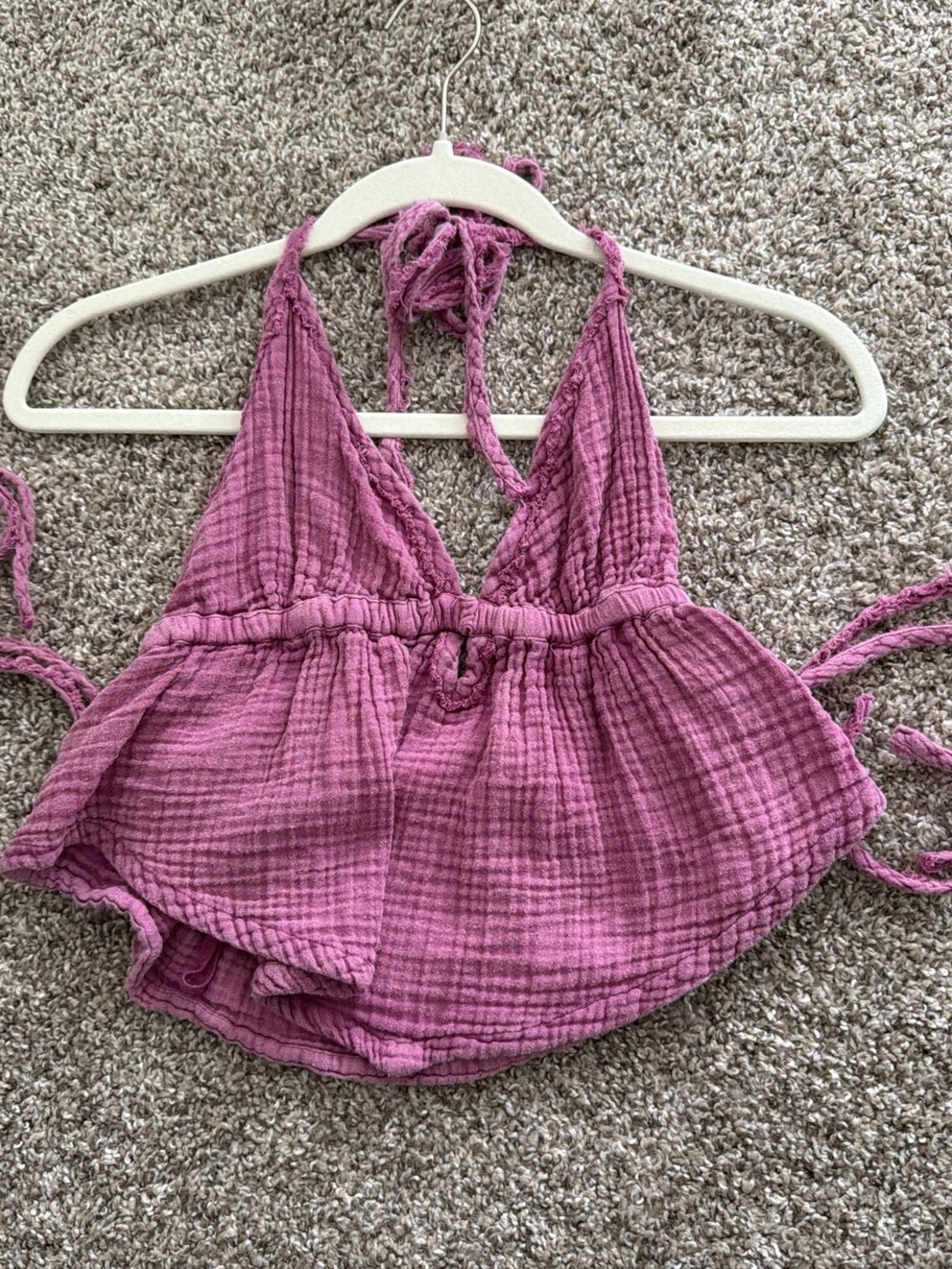Purple halter neck top